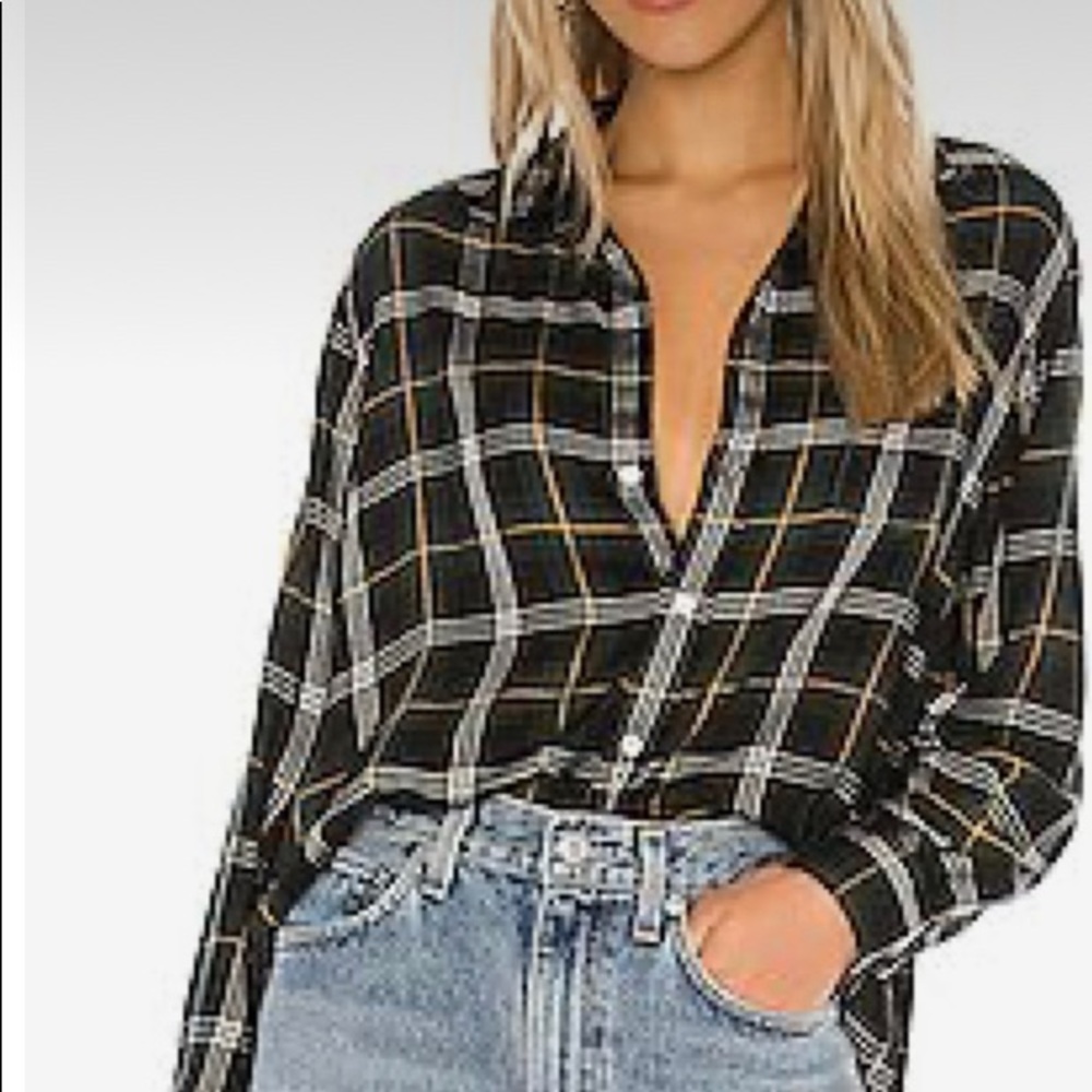 Eileen Button Down in Green, Yellow & Black Plaid